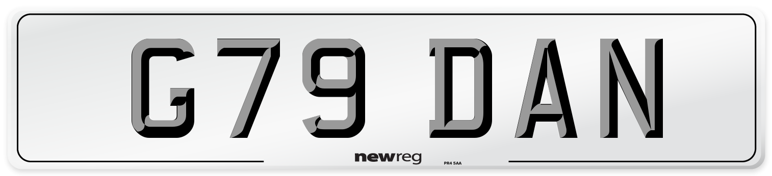 G79 DAN Number Plate from New Reg